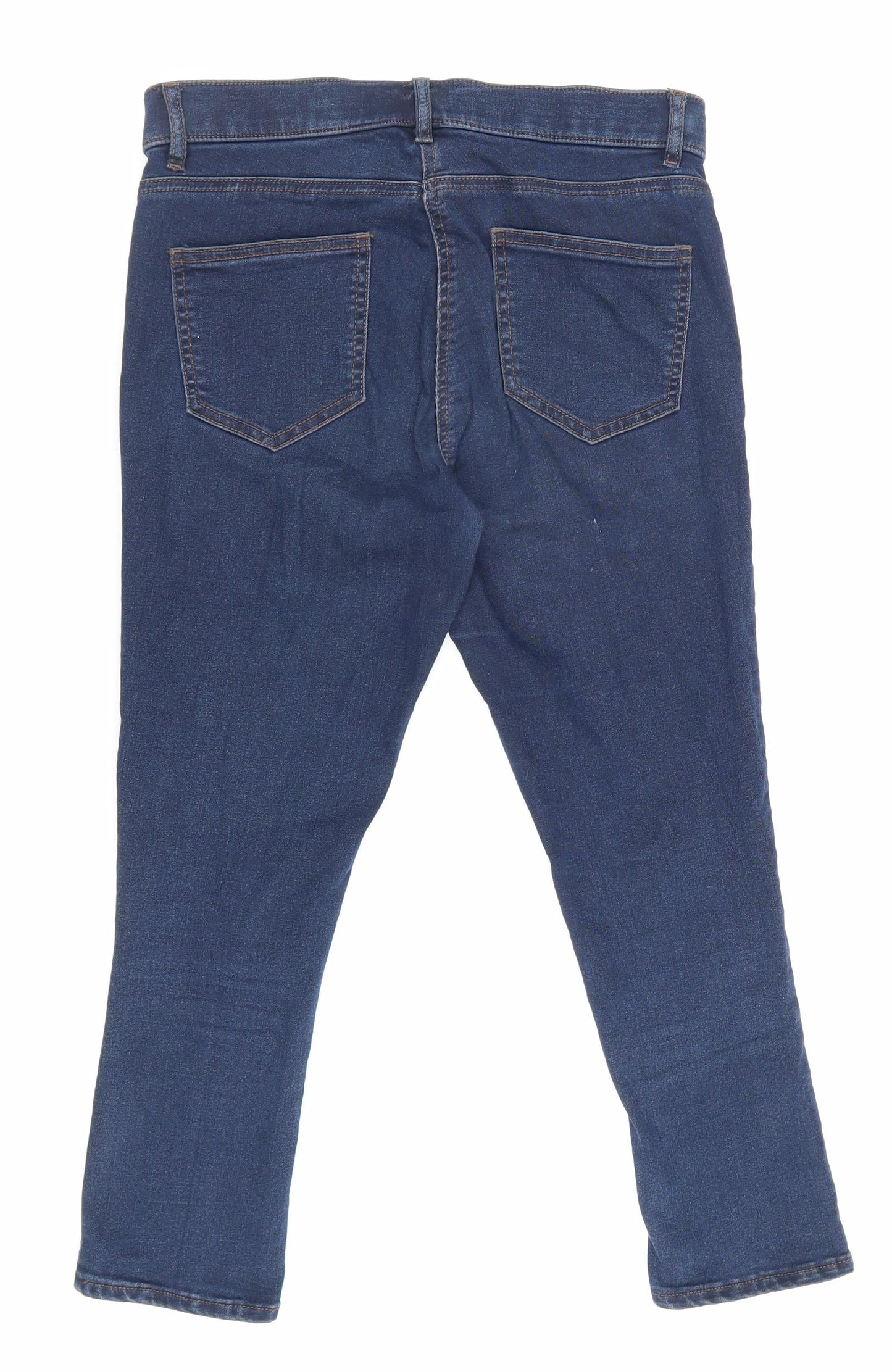 George Girls Blue Cotton Skinny Jeans Size S Regular Zip