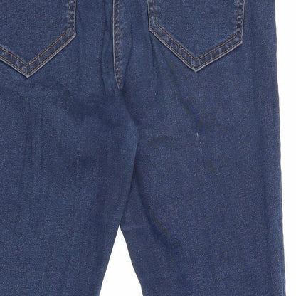 George Girls Blue Cotton Skinny Jeans Size S Regular Zip