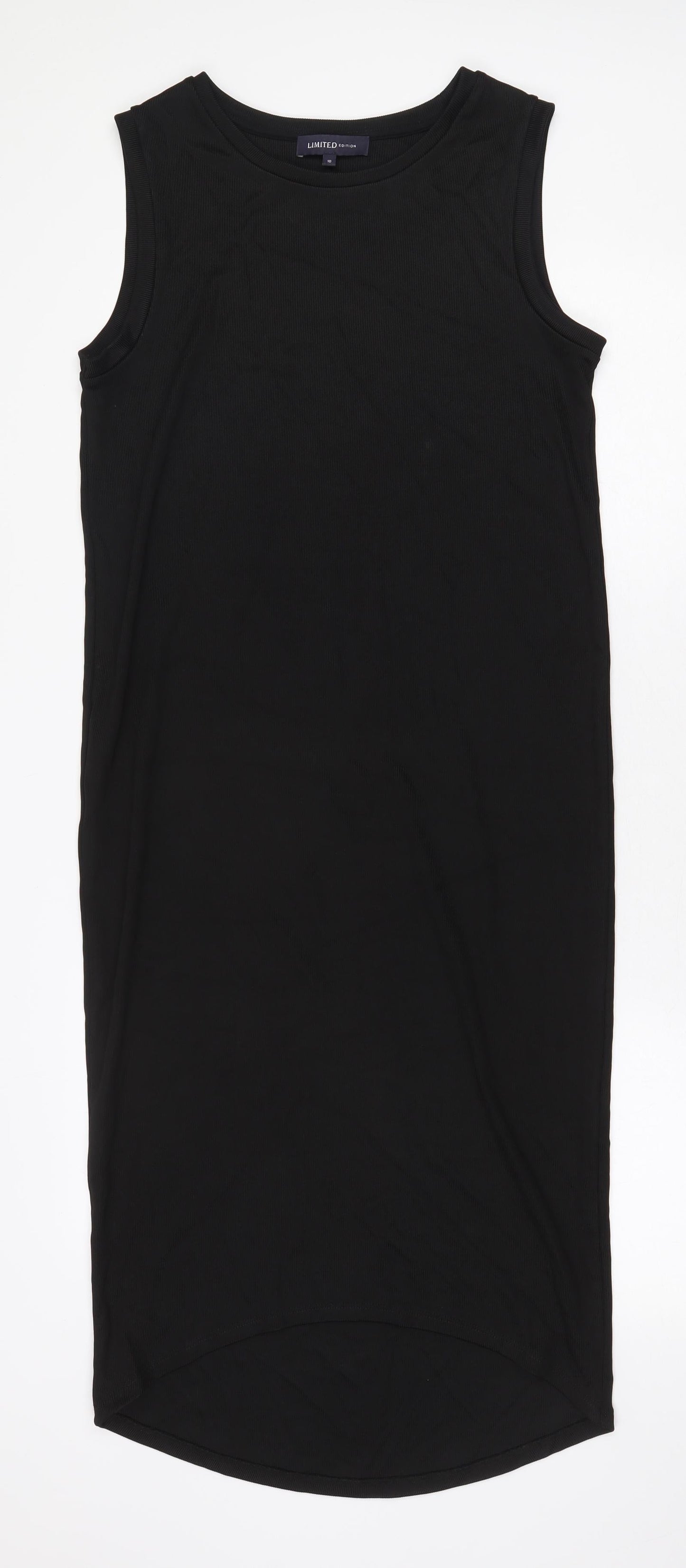 Marks and Spencer Womens Black Viscose Maxi Size 10 Boat Neck Pullover