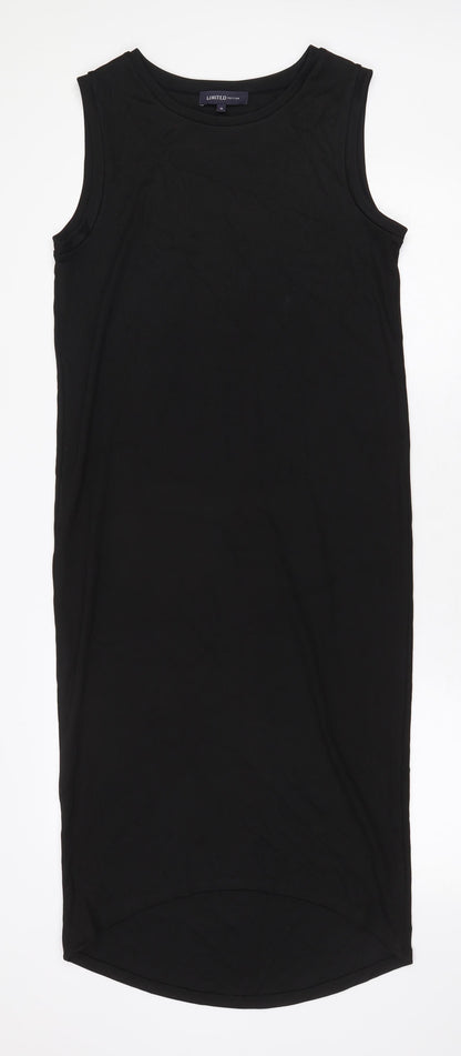Marks and Spencer Womens Black Viscose Maxi Size 10 Boat Neck Pullover