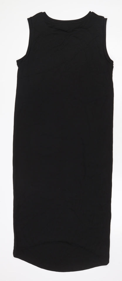 Marks and Spencer Womens Black Viscose Maxi Size 10 Boat Neck Pullover