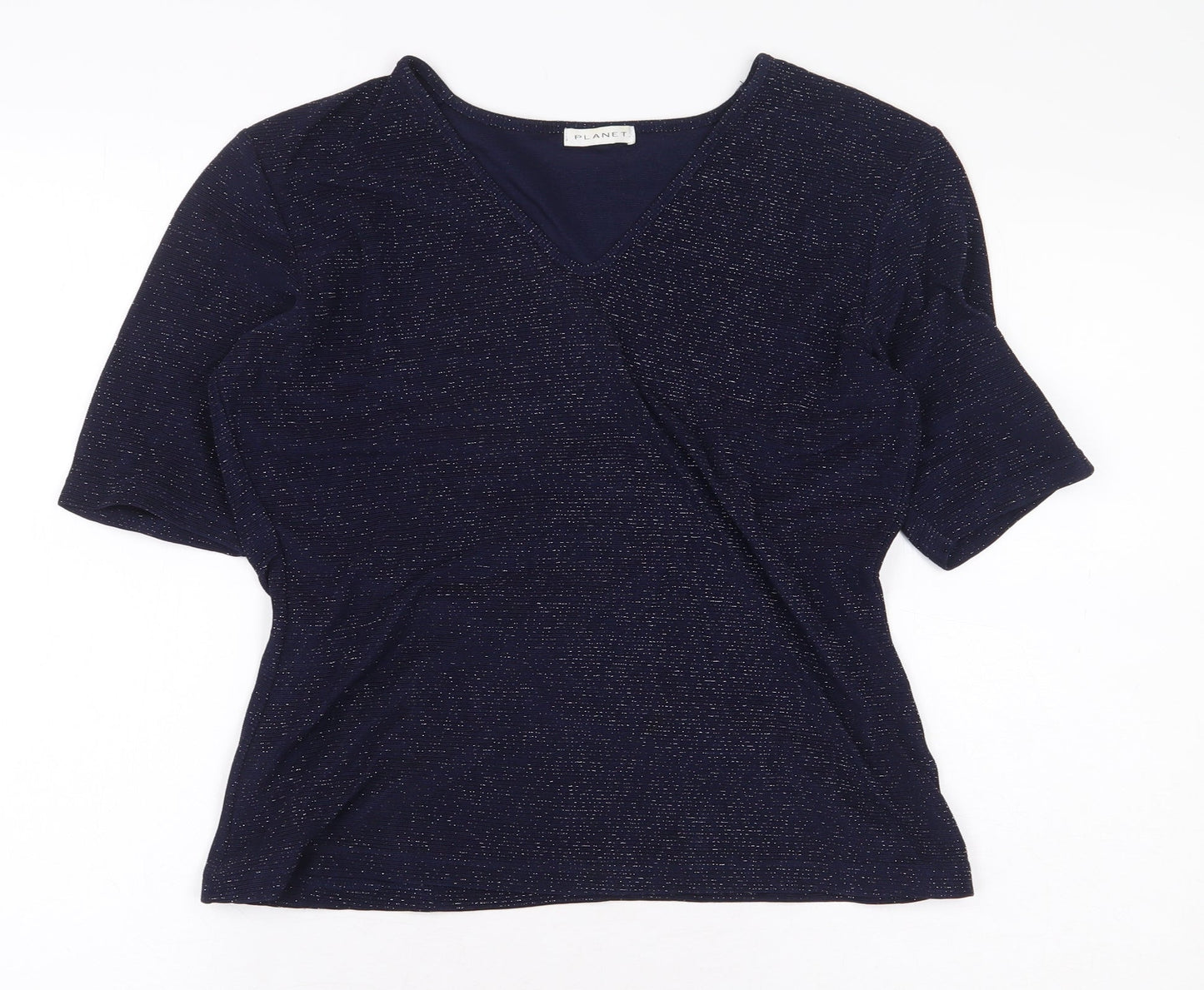 Womens UK Size M Planet Blue Basic Blouse