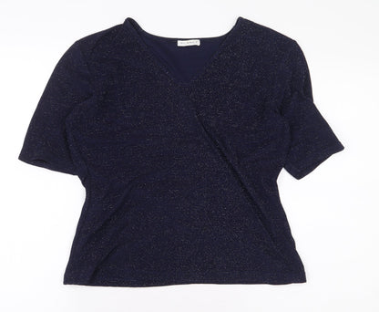 Womens UK Size M Planet Blue Basic Blouse