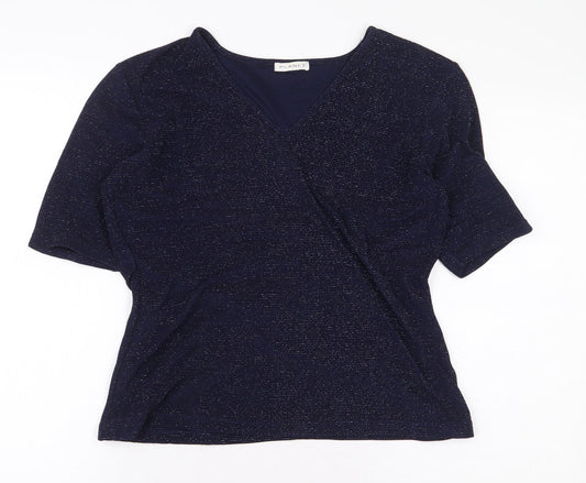 Womens UK Size M Planet Blue Basic Blouse