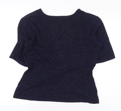 Womens UK Size M Planet Blue Basic Blouse