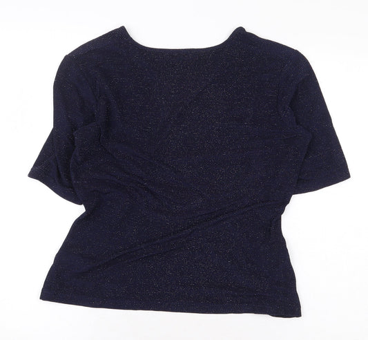 Womens UK Size M Planet Blue Basic Blouse