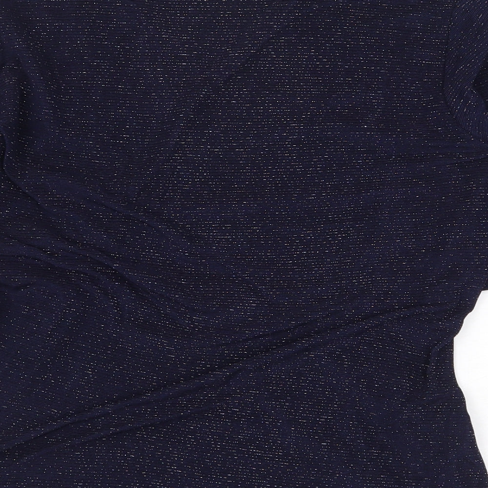 Womens UK Size M Planet Blue Basic Blouse