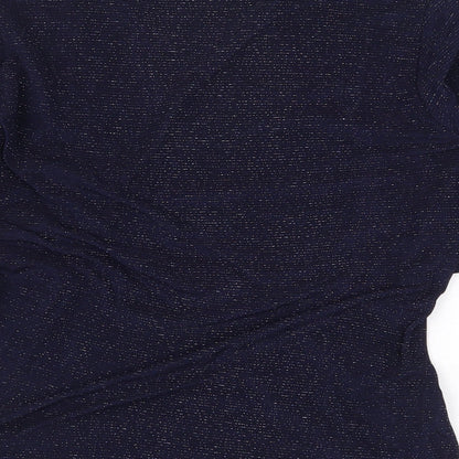 Womens UK Size M Planet Blue Basic Blouse