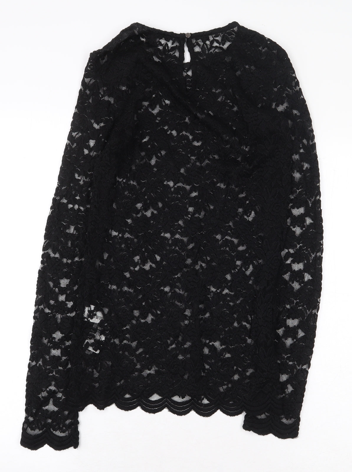 Womens UK Size M FOREVER 21 Black Basic Blouse
