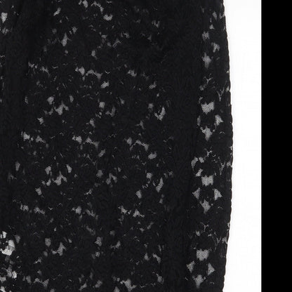Womens UK Size M FOREVER 21 Black Basic Blouse