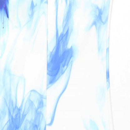 AX Paris Womens White Geometric Polyester Tank Dress Size 6 Round Neck Zip