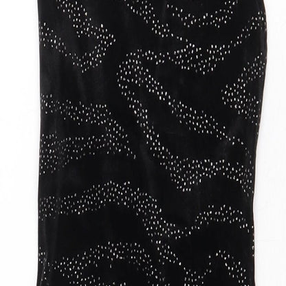 H&M Womens Black Animal Print Polyester Slip Dress Size XS Sweetheart Pullover