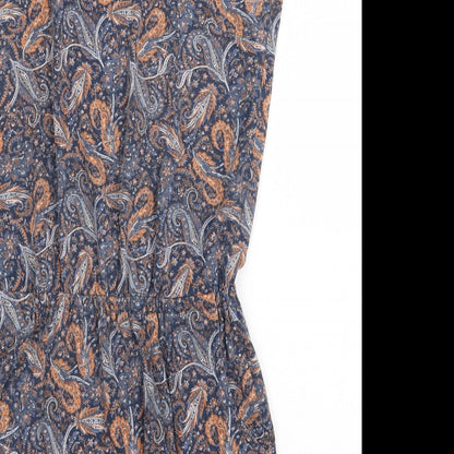 ESMARA Womens Black Paisley Polyester Romper One-Piece Size M Tie