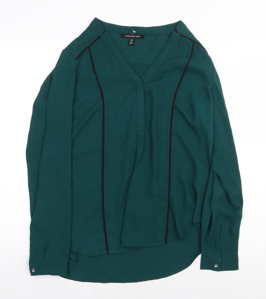 Womens UK Size 10 Jones New York Green Basic Blouse
