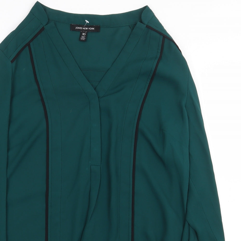 Womens UK Size 10 Jones New York Green Basic Blouse