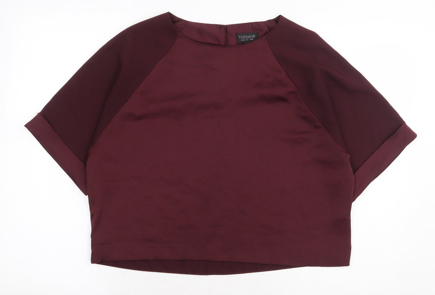 Womens UK Size 10 Topshop Red Basic Blouse