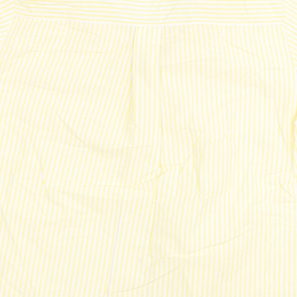 Salua Womens Yellow Striped Cotton Basic Button-Up Size M Collared