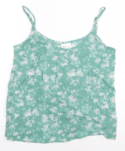 Refinery Womens Green Floral Polyester Camisole Tank Size 6 Round Neck