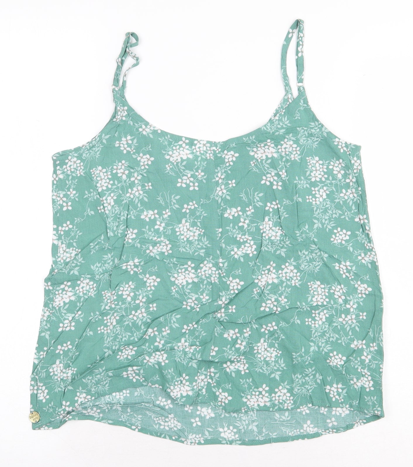 Refinery Womens Green Floral Polyester Camisole Tank Size 6 Round Neck