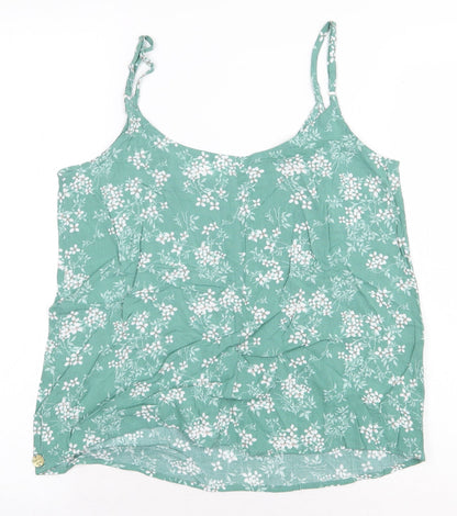 Refinery Womens Green Floral Polyester Camisole Tank Size 6 Round Neck