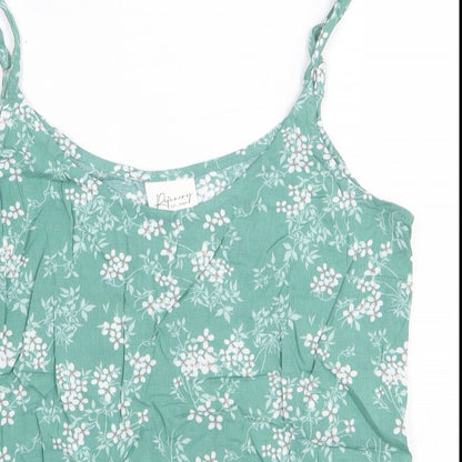 Refinery Womens Green Floral Polyester Camisole Tank Size 6 Round Neck