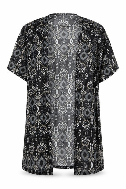 Atmosphere Womens Black Geometric Polyester Kimono Blouse Size XS V-Neck