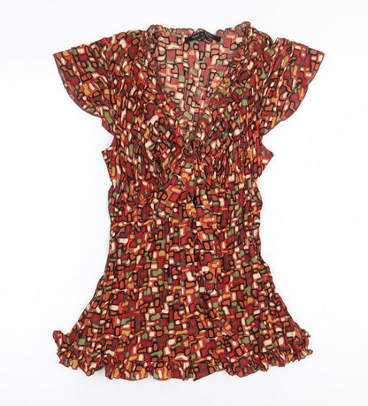 Womens UK Size S Violet & Claire Orange Basic Blouse