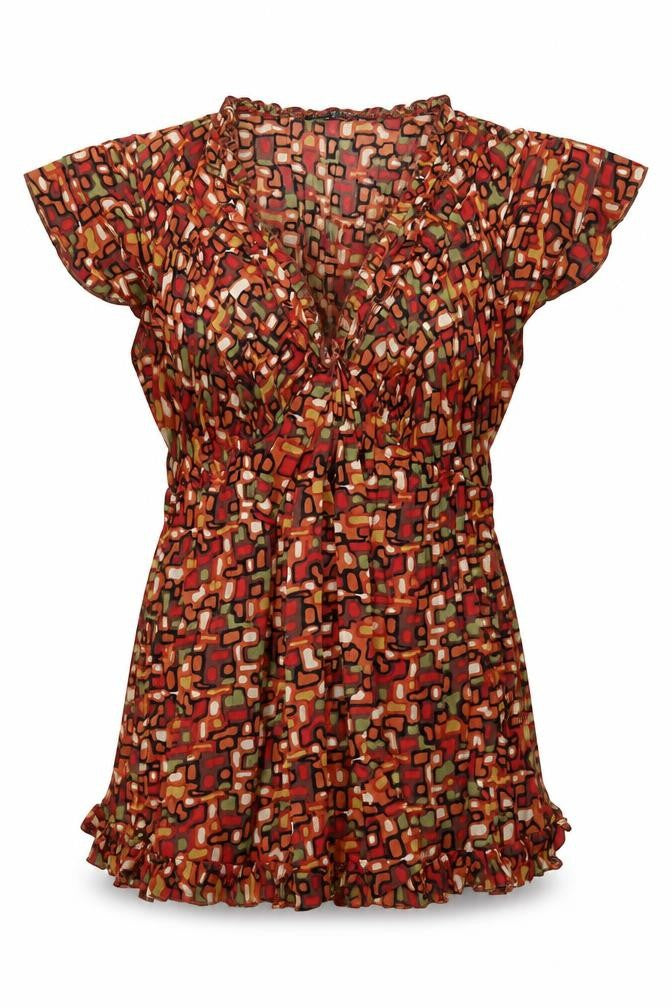 Womens UK Size S Violet & Claire Orange Basic Blouse