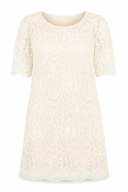 Miss Patina Womens White Floral Cotton Shift Size M Scoop Neck Pullover