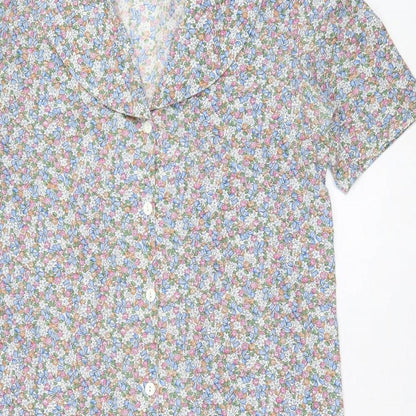 Mums The Word Womens Multicoloured Floral Polyester A-Line Size 12 Collared Button