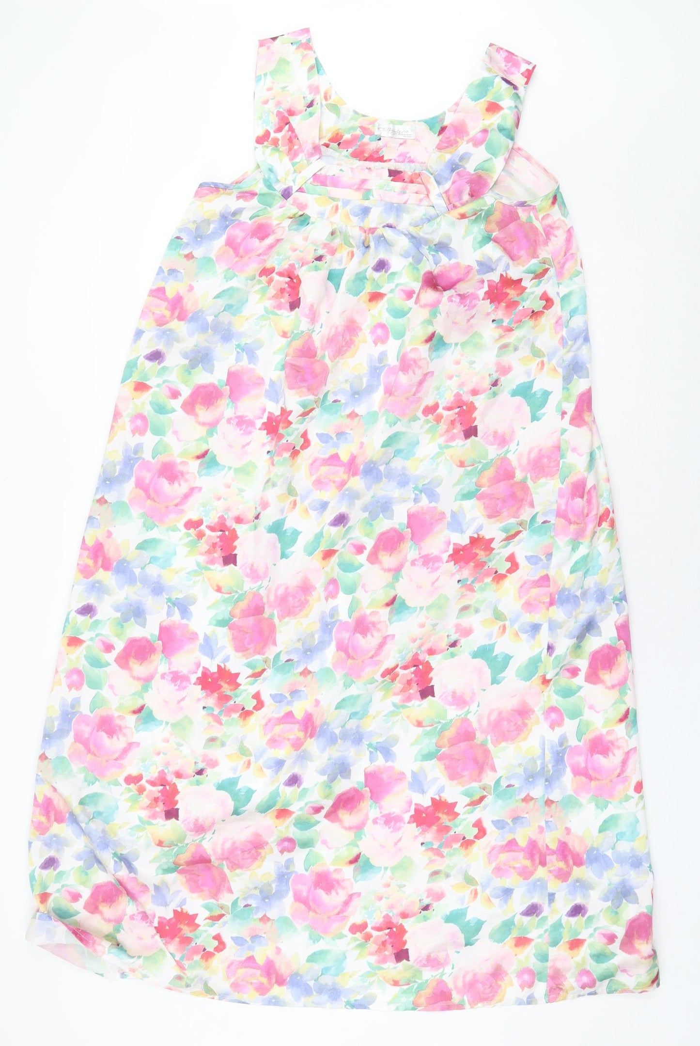 David Napier Womens Multicoloured Geometric Polyester Slip Dress Size S Round Neck Pullover