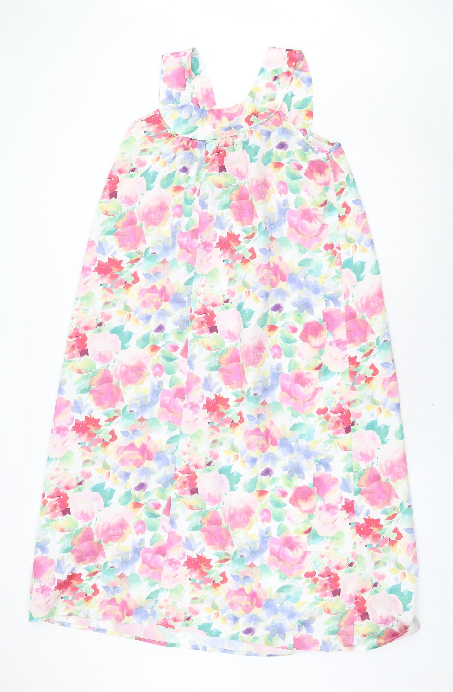 David Napier Womens Multicoloured Geometric Polyester Slip Dress Size S Round Neck Pullover