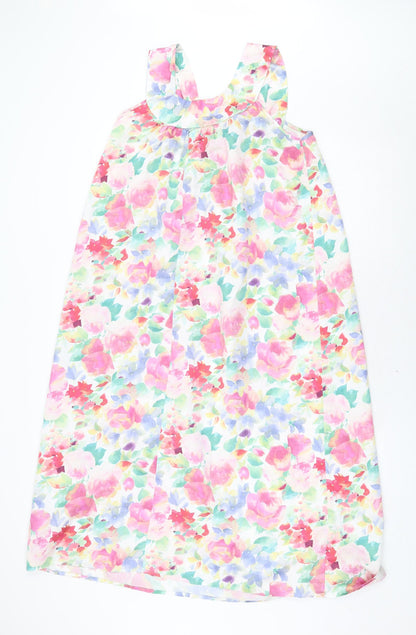 David Napier Womens Multicoloured Geometric Polyester Slip Dress Size S Round Neck Pullover
