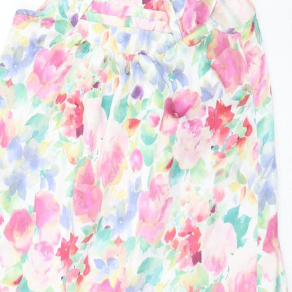 David Napier Womens Multicoloured Geometric Polyester Slip Dress Size S Round Neck Pullover