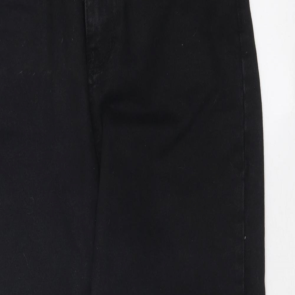 Boohoo Womens Black Cotton Straight Jeans Size 8 L24 in Regular Zip