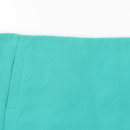 Marks and Spencer Womens Green Polyester Mini Skirt Size 8 Zip
