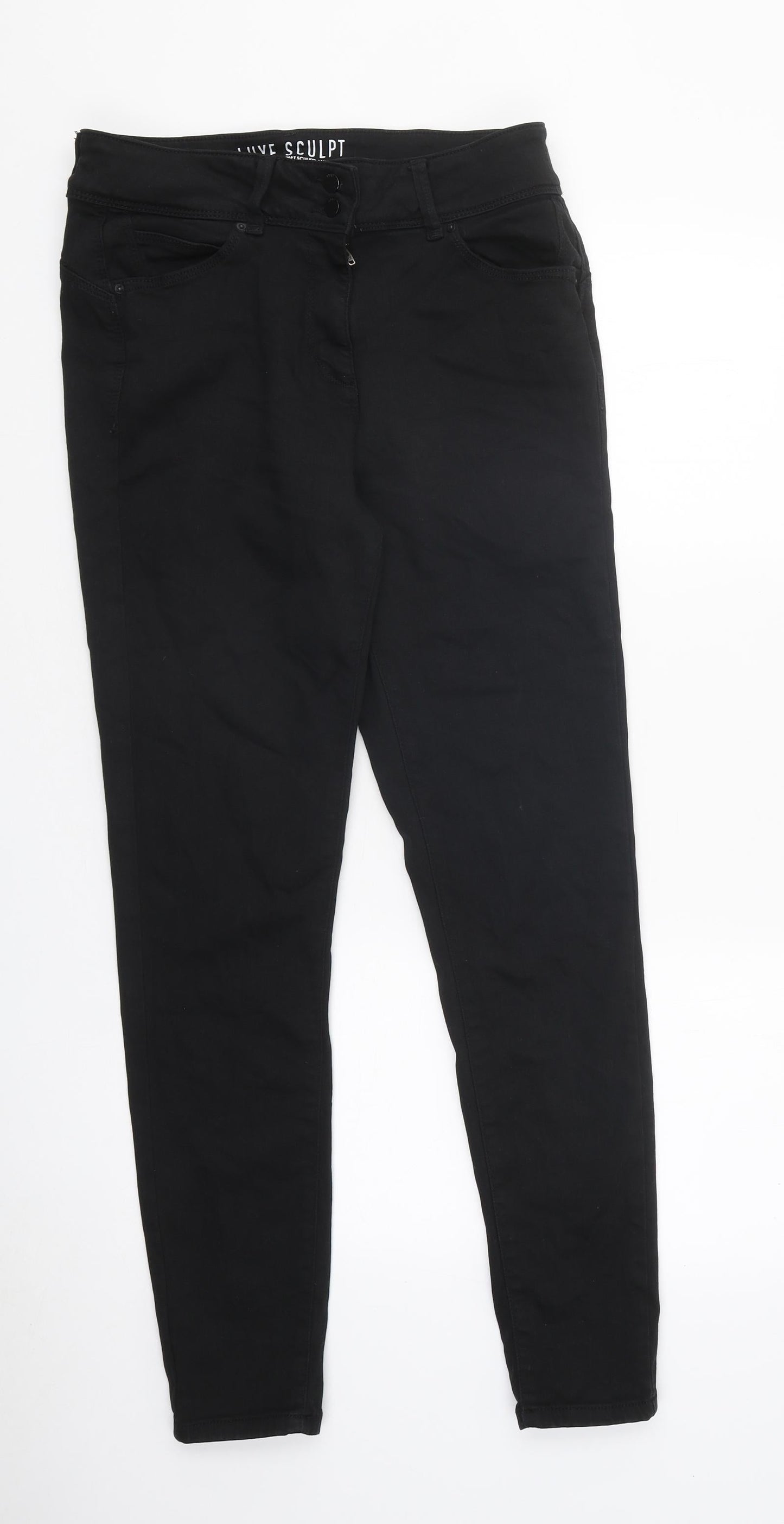 NEXT Womens Black Cotton Skinny Jeans Size 34 in L29 in Regular Zip
