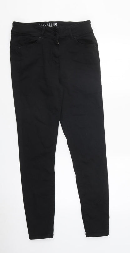 NEXT Womens Black Cotton Skinny Jeans Size 34 in L29 in Regular Zip