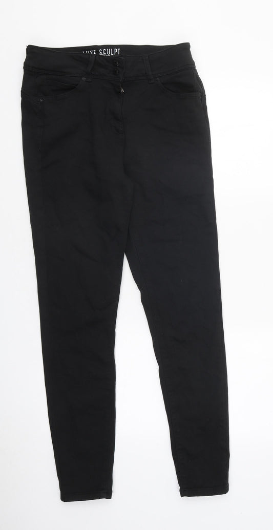 NEXT Womens Black Cotton Skinny Jeans Size 34 in L29 in Regular Zip