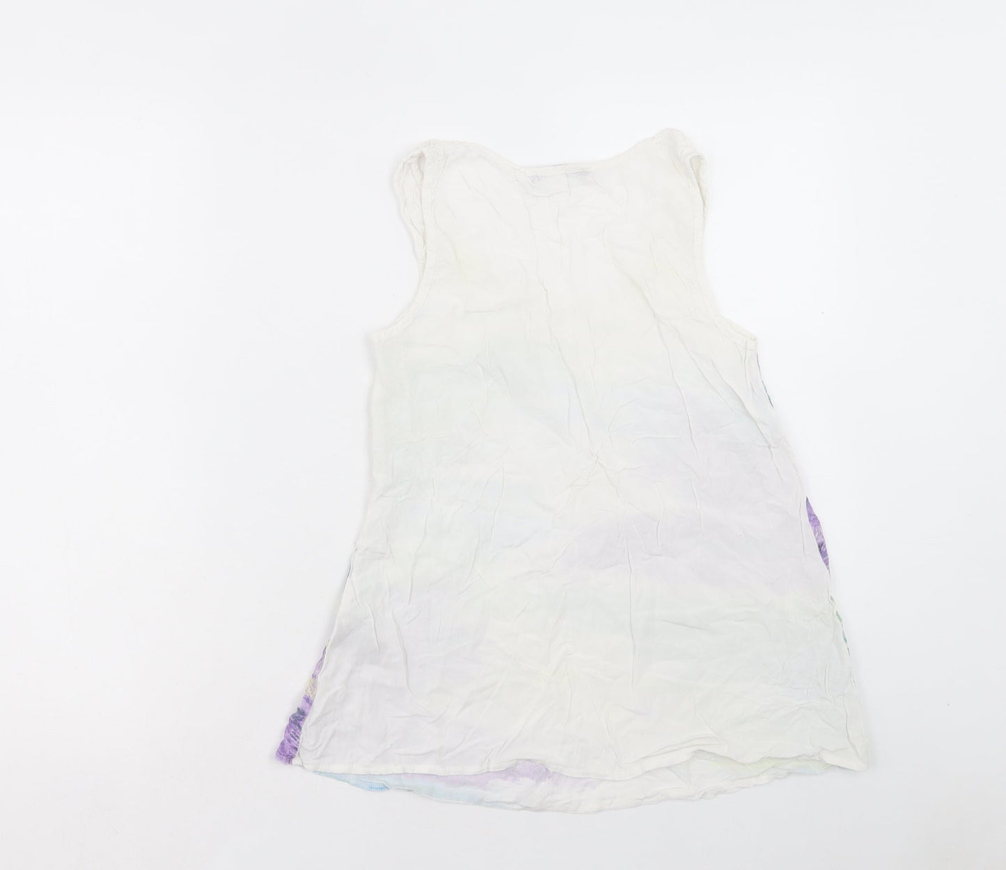 George Womens Multicoloured Viscose Basic Tank Size 8 Scoop Neck