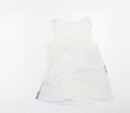 George Womens Multicoloured Viscose Basic Tank Size 8 Scoop Neck