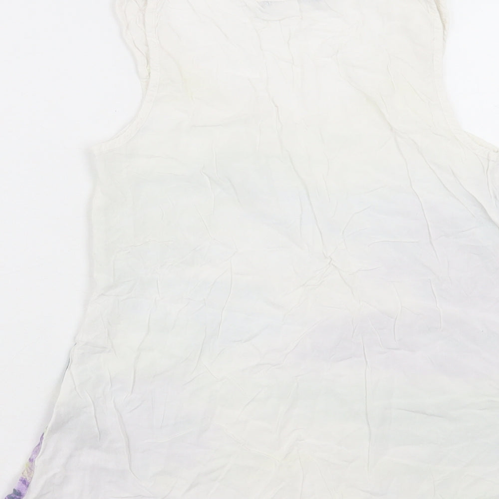 George Womens Multicoloured Viscose Basic Tank Size 8 Scoop Neck