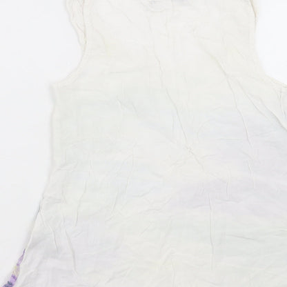 George Womens Multicoloured Viscose Basic Tank Size 8 Scoop Neck