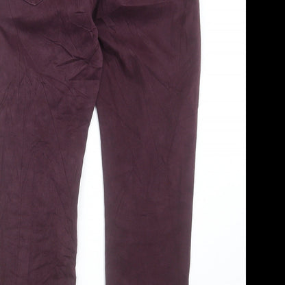 Debenhams Womens Purple Cotton Tapered Jeans Size 12 L26 in Regular Button