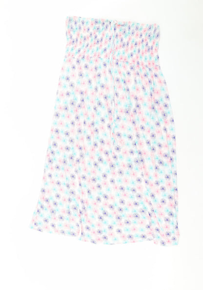 BHS Womens Multicoloured Geometric Viscose A-Line Size L Off the Shoulder Pullover