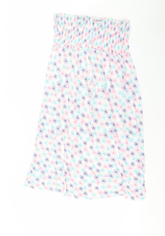 BHS Womens Multicoloured Geometric Viscose A-Line Size L Off the Shoulder Pullover