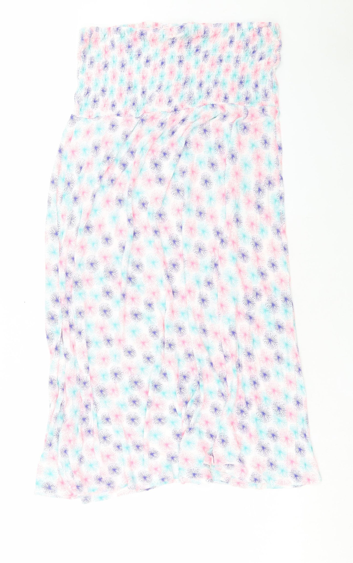 BHS Womens Multicoloured Geometric Viscose A-Line Size L Off the Shoulder Pullover