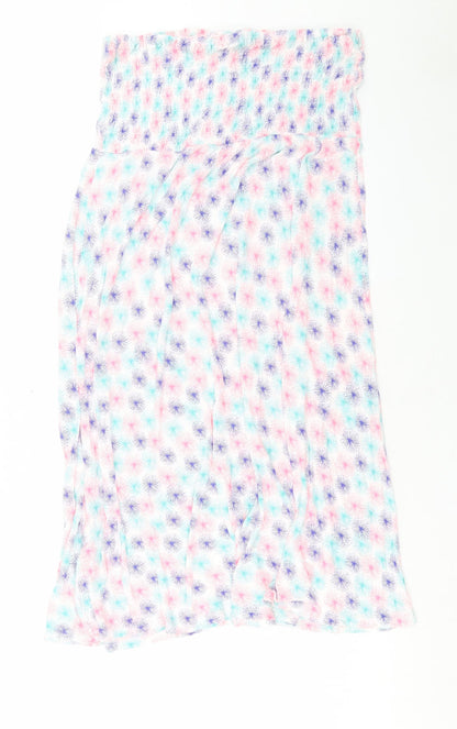 BHS Womens Multicoloured Geometric Viscose A-Line Size L Off the Shoulder Pullover