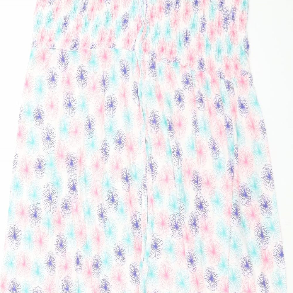 BHS Womens Multicoloured Geometric Viscose A-Line Size L Off the Shoulder Pullover