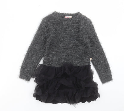 Billieblush Girls Grey Acrylic Jumper Dress Size 3XL Round Neck Pullover